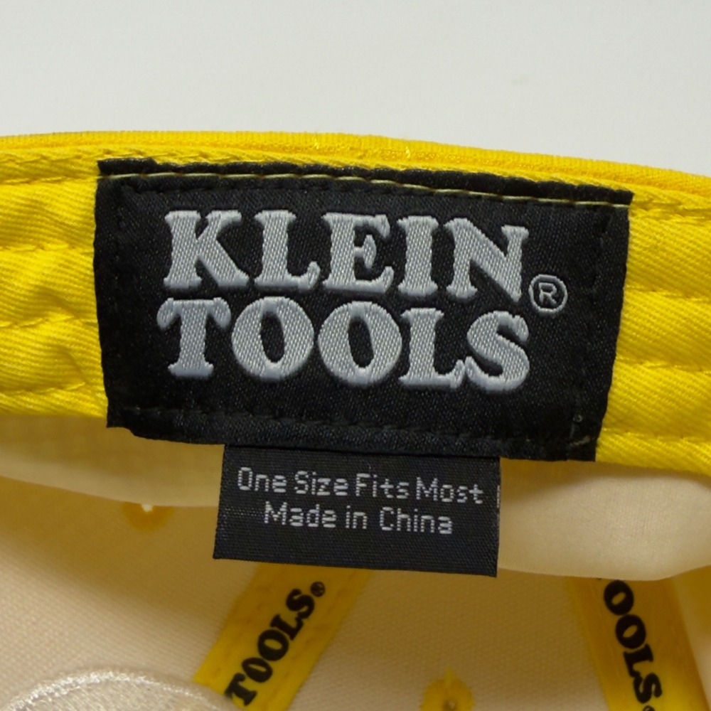 Klein Tools Yellow Black Adjustable Baseball Cap Lineman Logo Hat One Size - Picture 9 of 10